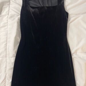 Astr Black Velvet Mini Dress